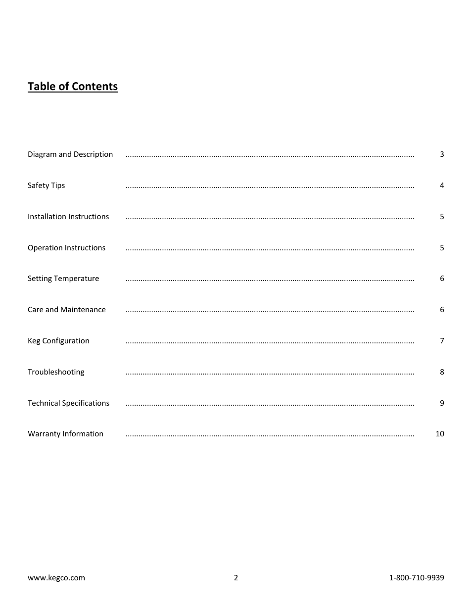 Kegco K309SS-2HB User Manual | Page 2 / 10