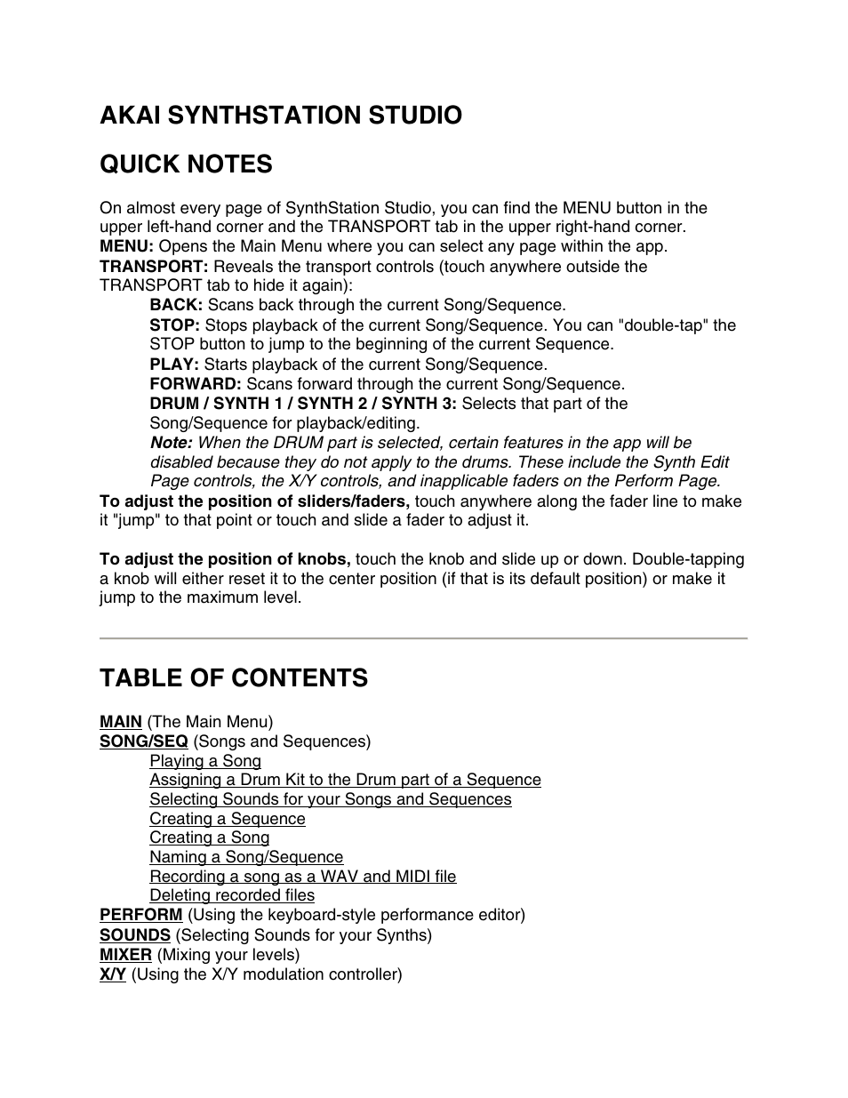 Akai synthstation_studio User Manual | 11 pages