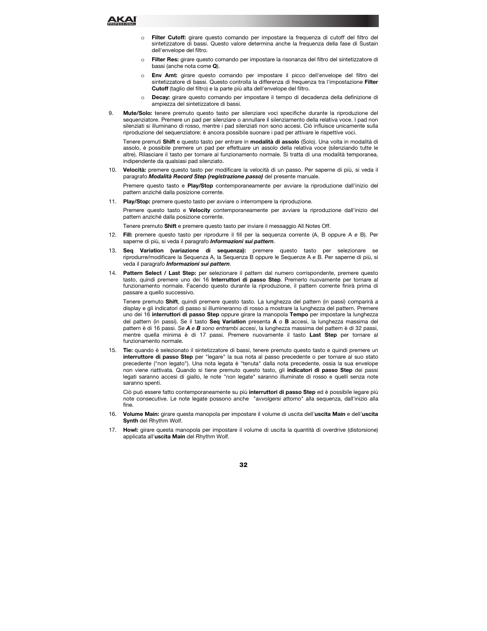 Akai Rhythm Wolf User Manual | Page 32 / 48