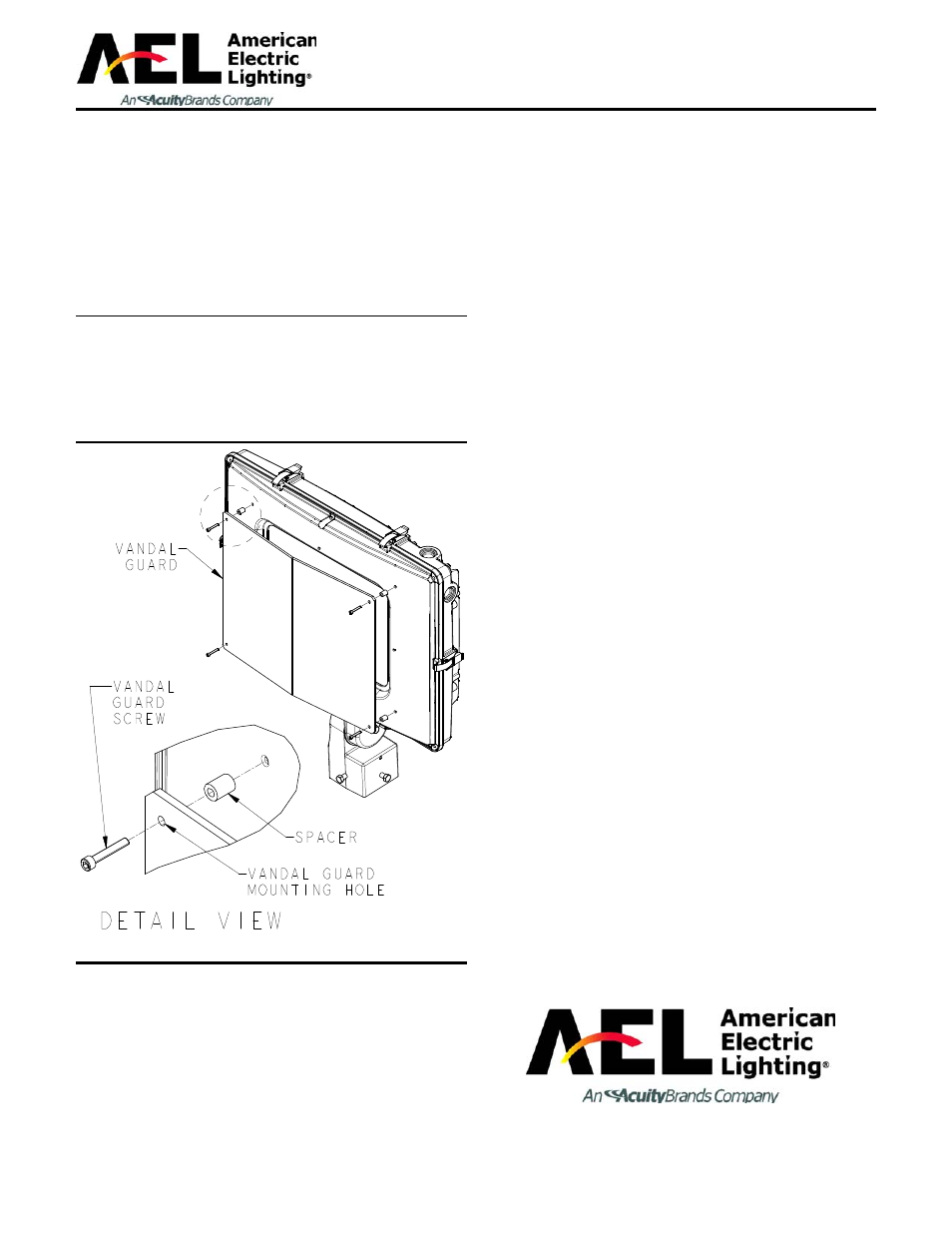 Acp led flood instruction sheet vandal guard | American Electric Lighting IN-282 User Manual | Page 2 / 2