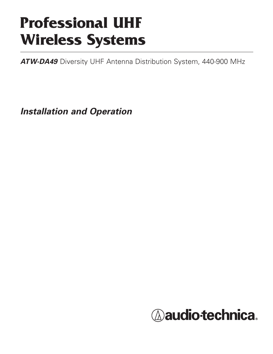 Audio-Technica ATW-DA49 User Manual | 4 pages