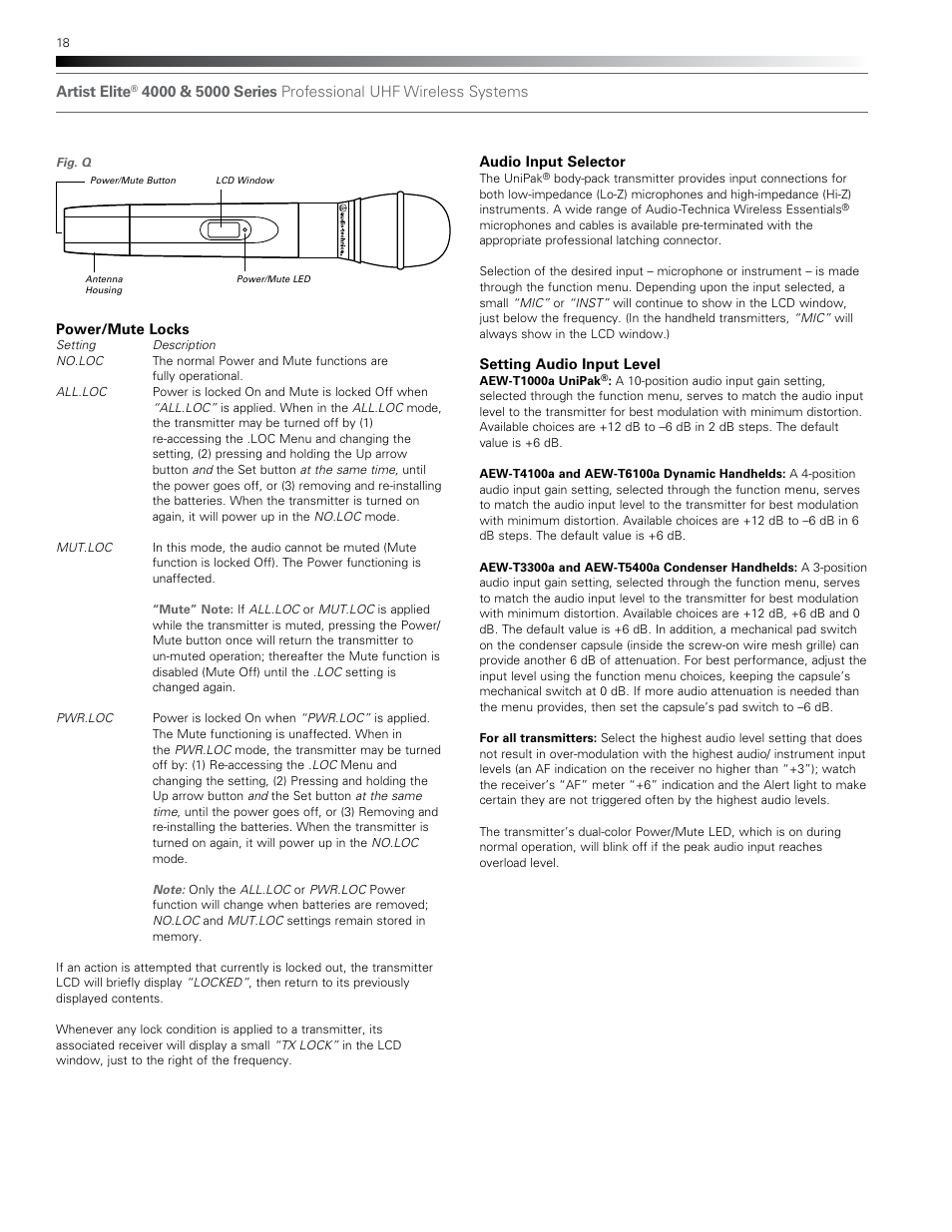 Audio-Technica AEW-T1000A User Manual | Page 18 / 28