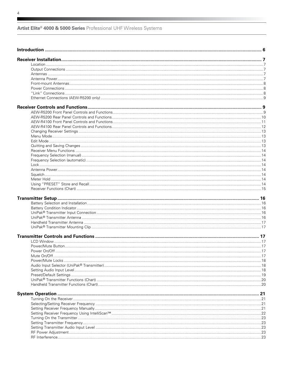 Audio-Technica AEW-T1000A User Manual | Page 4 / 28