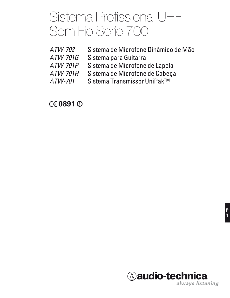 Sistema profissional uhf sem fio serie 700 | Audio-Technica 700 SERIES User Manual | Page 46 / 65