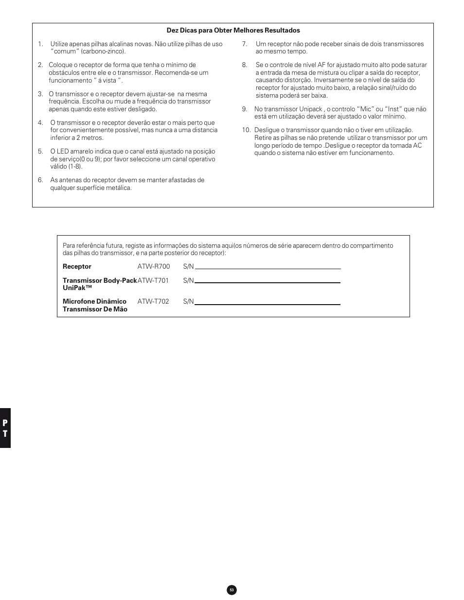 Audio-Technica 700 SERIES User Manual | Page 53 / 65