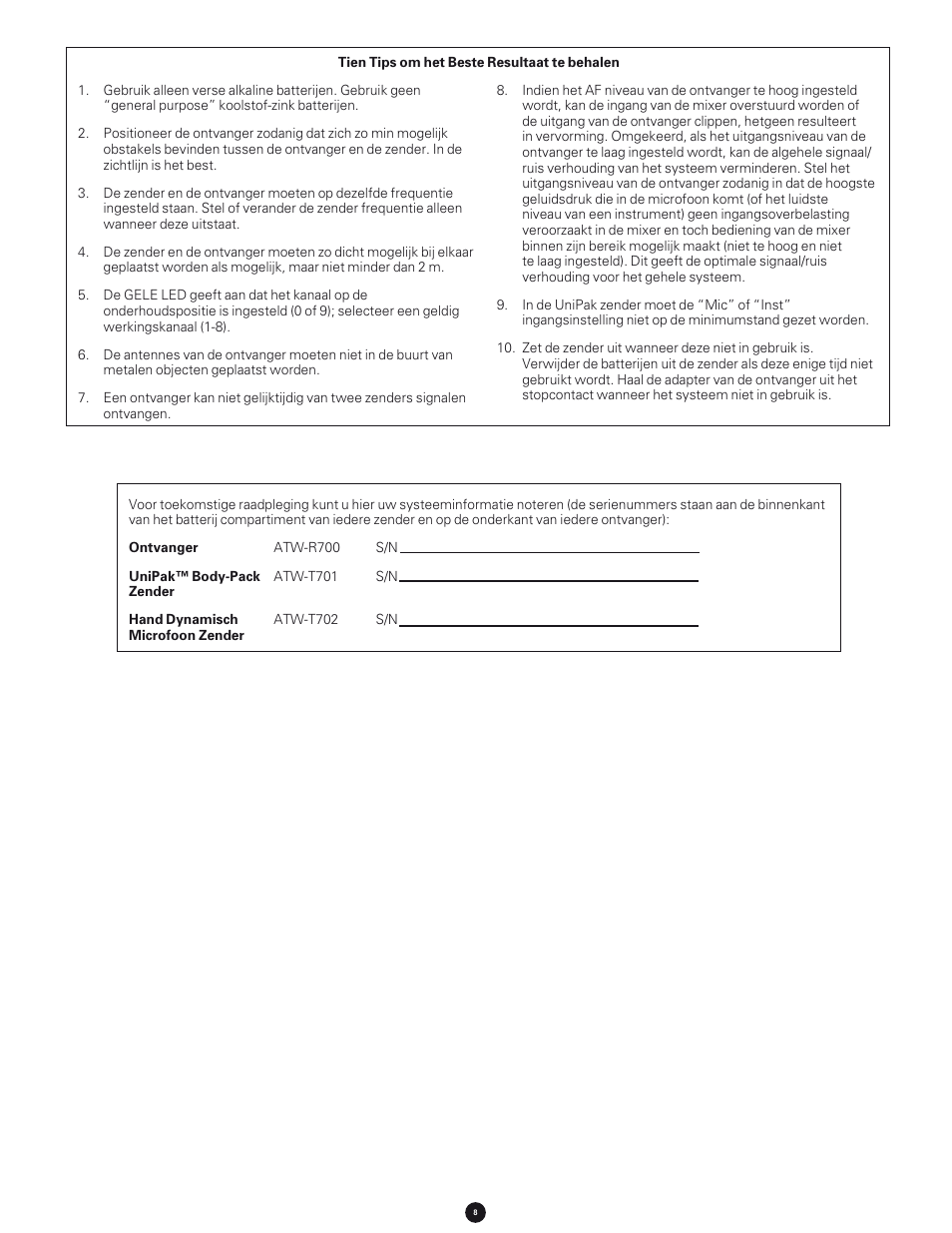 Audio-Technica 700 SERIES User Manual | Page 62 / 65