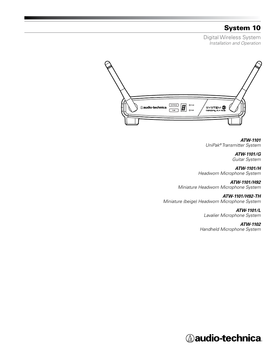 Audio-Technica SYSTEM 10 EN User Manual | 8 pages