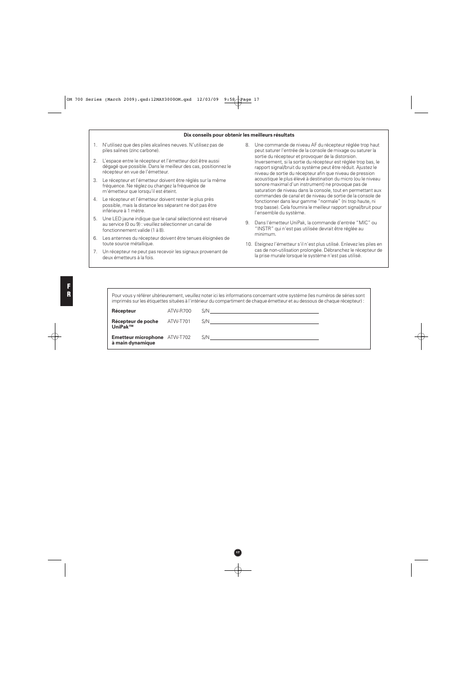 Audio-Technica ATW-T701 User Manual | Page 17 / 65