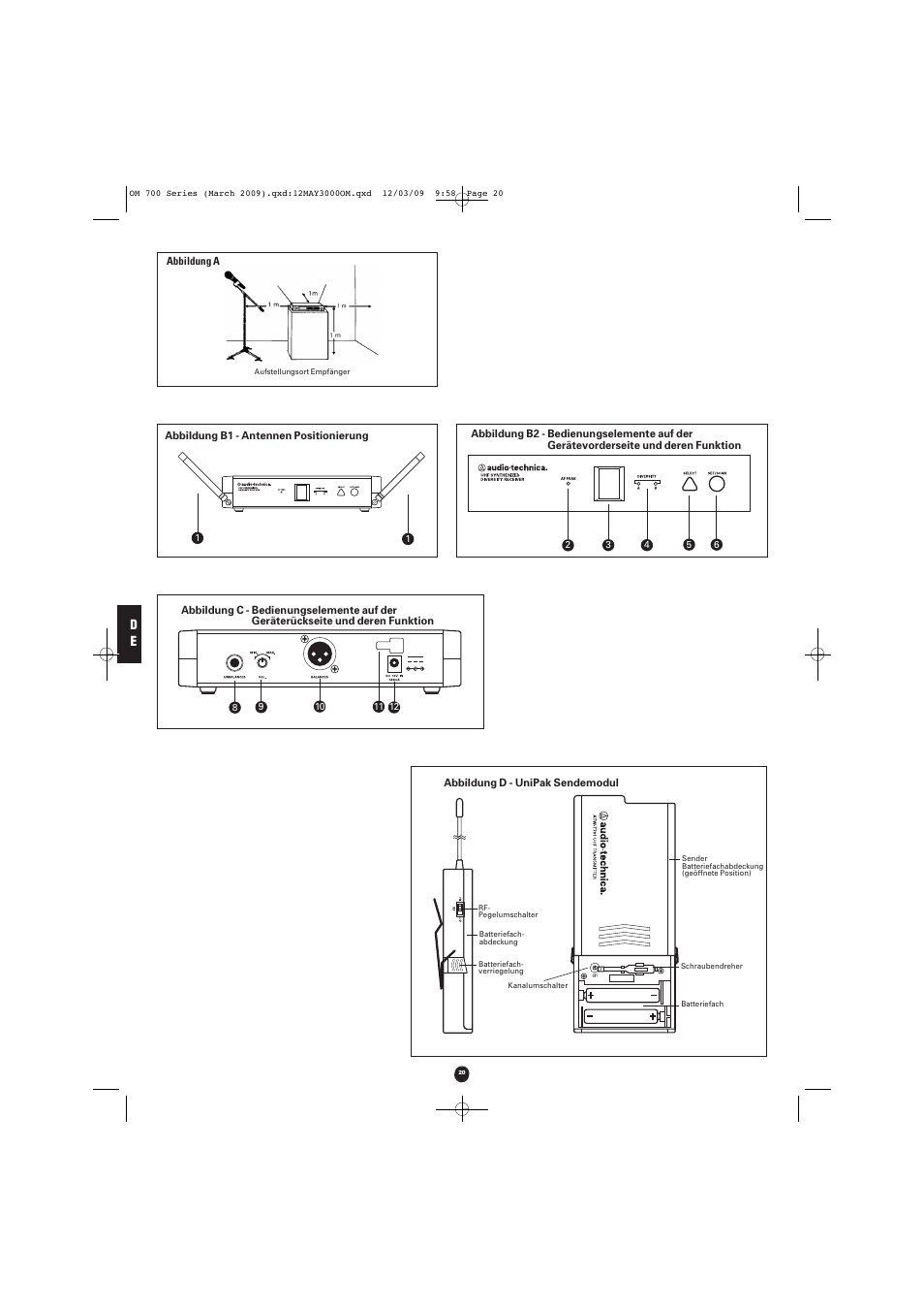 Audio-Technica ATW-T701 User Manual | Page 20 / 65