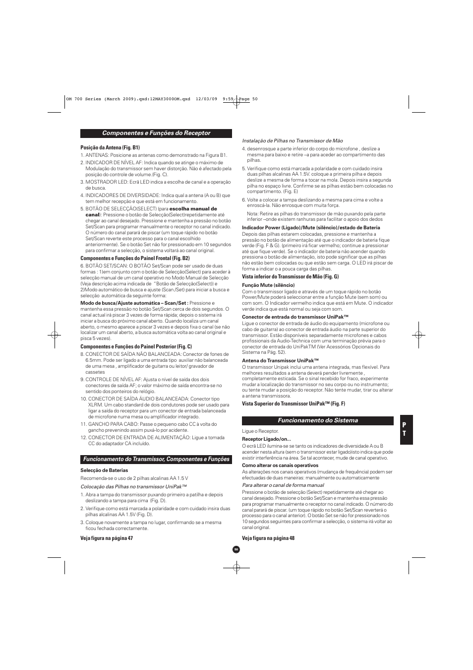 Audio-Technica ATW-T701 User Manual | Page 50 / 65