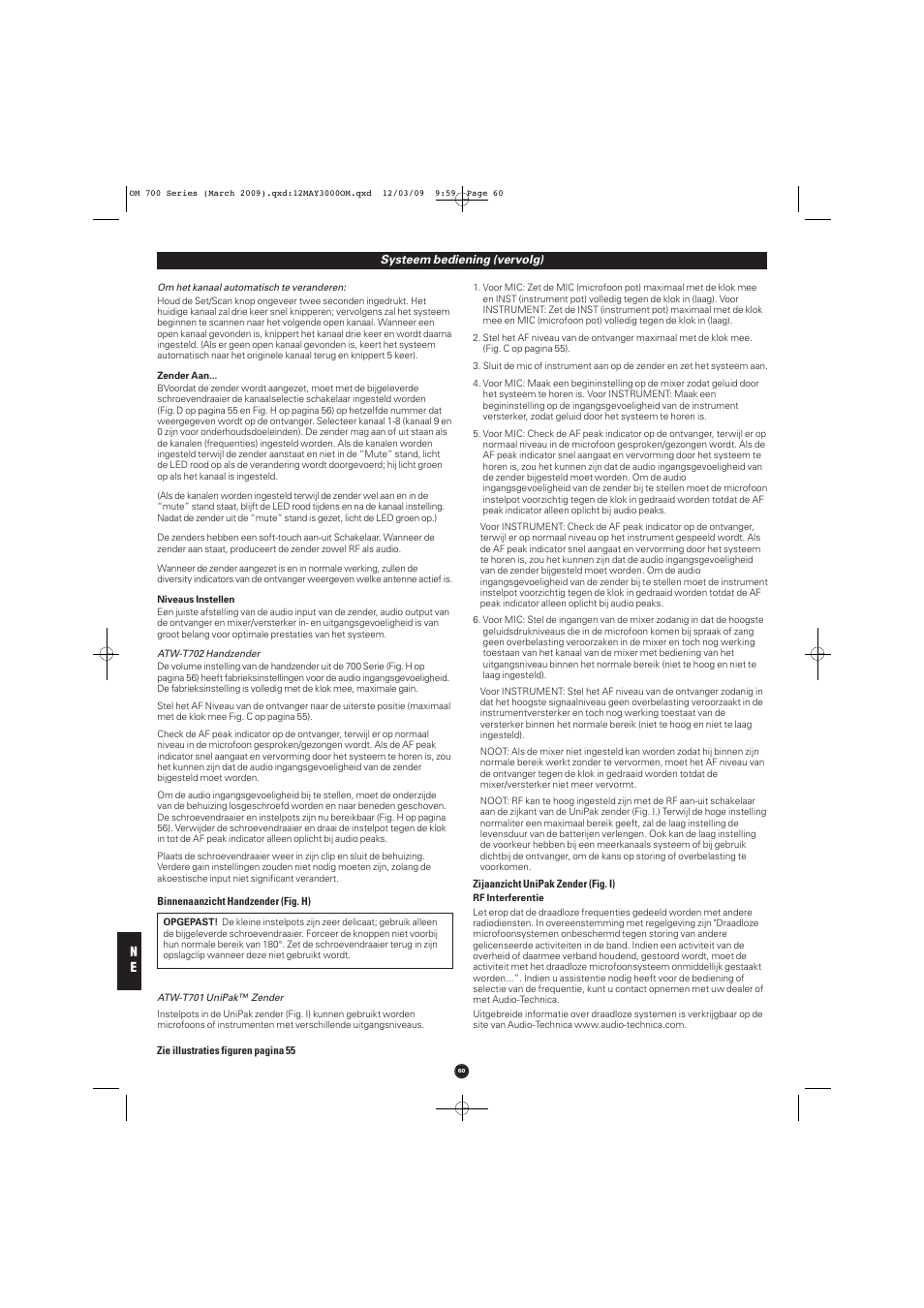Audio-Technica ATW-T701 User Manual | Page 60 / 65