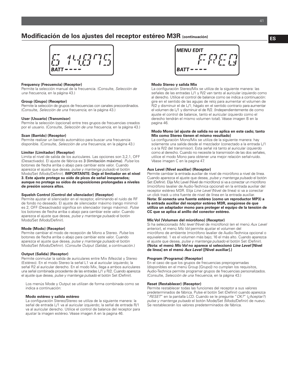 Audio-Technica M3R User Manual | Page 41 / 120