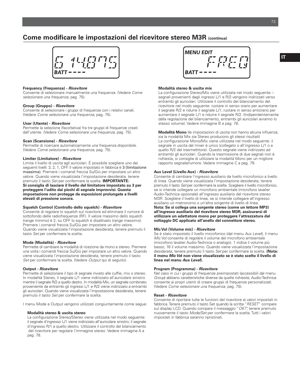 Audio-Technica M3R User Manual | Page 73 / 120