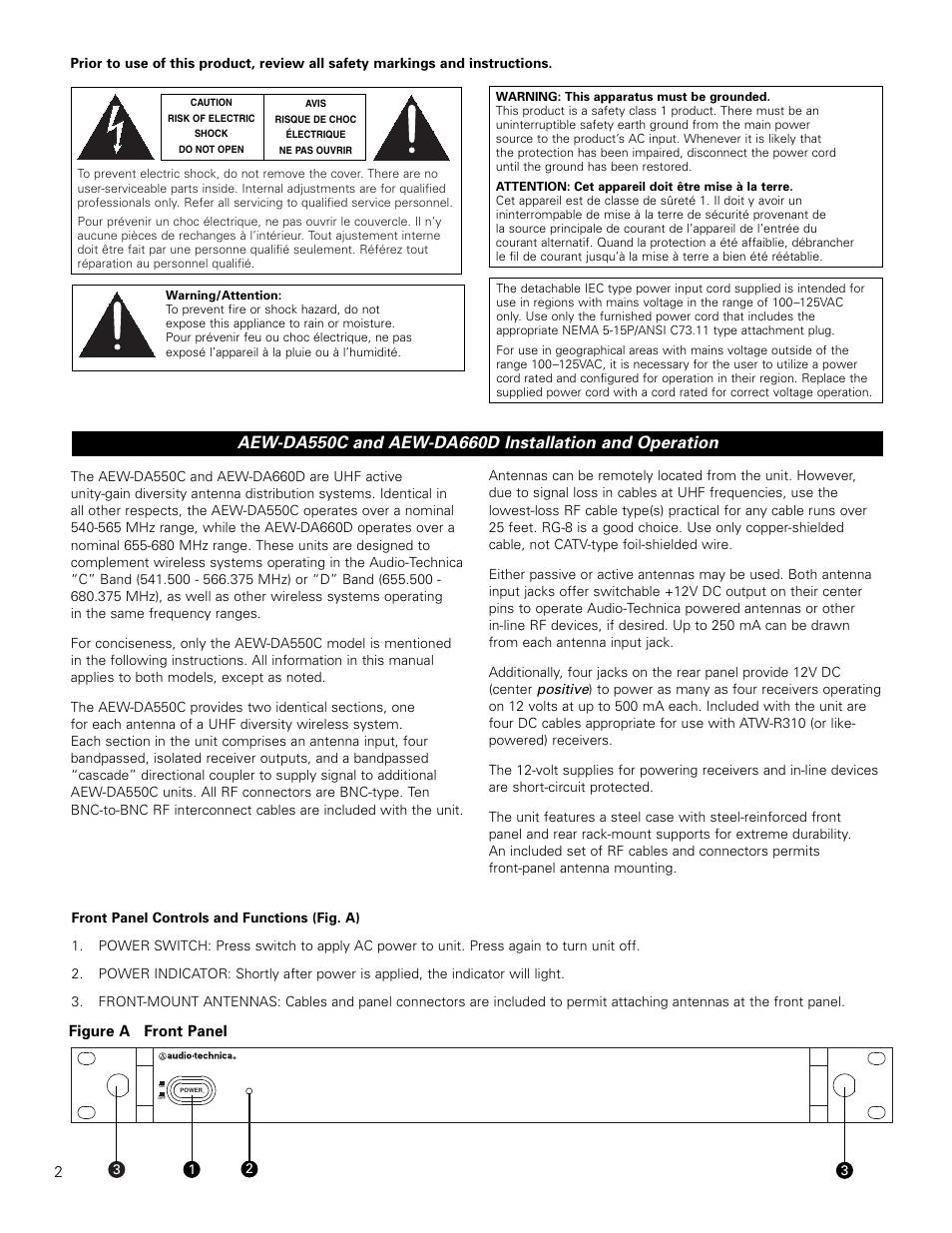 Audio-Technica AEW-DA660D User Manual | Page 2 / 4
