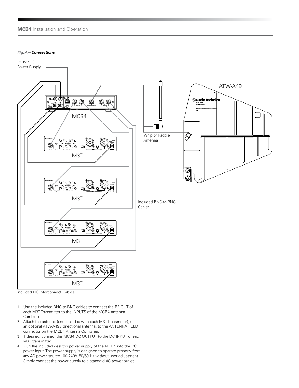 Mcb4 installation and operation | Audio-Technica MCB4 User Manual | Page 2 / 4