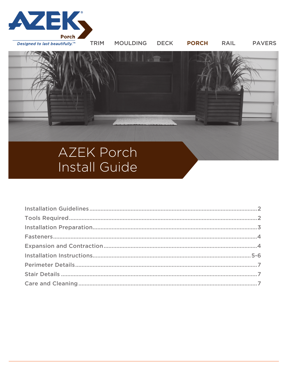 AZEK Porch EN User Manual | 8 pages