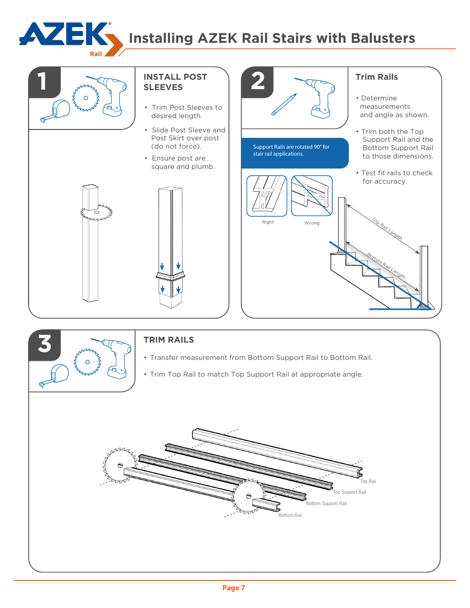 Installing azek rail stairs with balusters | AZEK Rail User Manual | Page 7 / 12