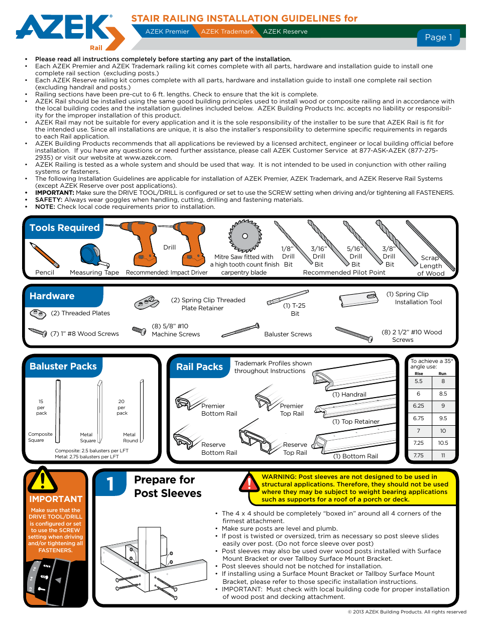 AZEK Stair Rail User Manual | 4 pages