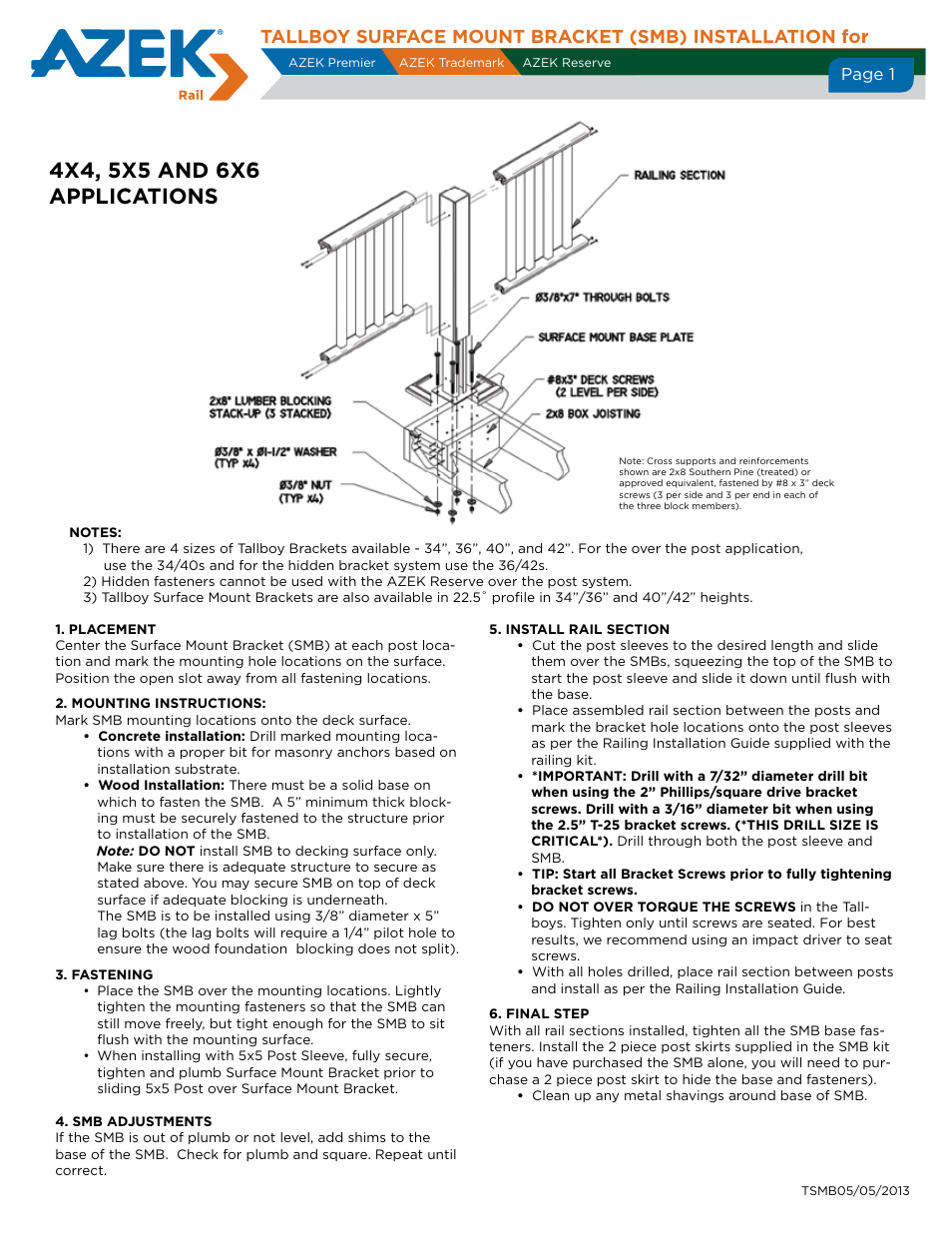 AZEK Tallboy SMB User Manual | 1 page