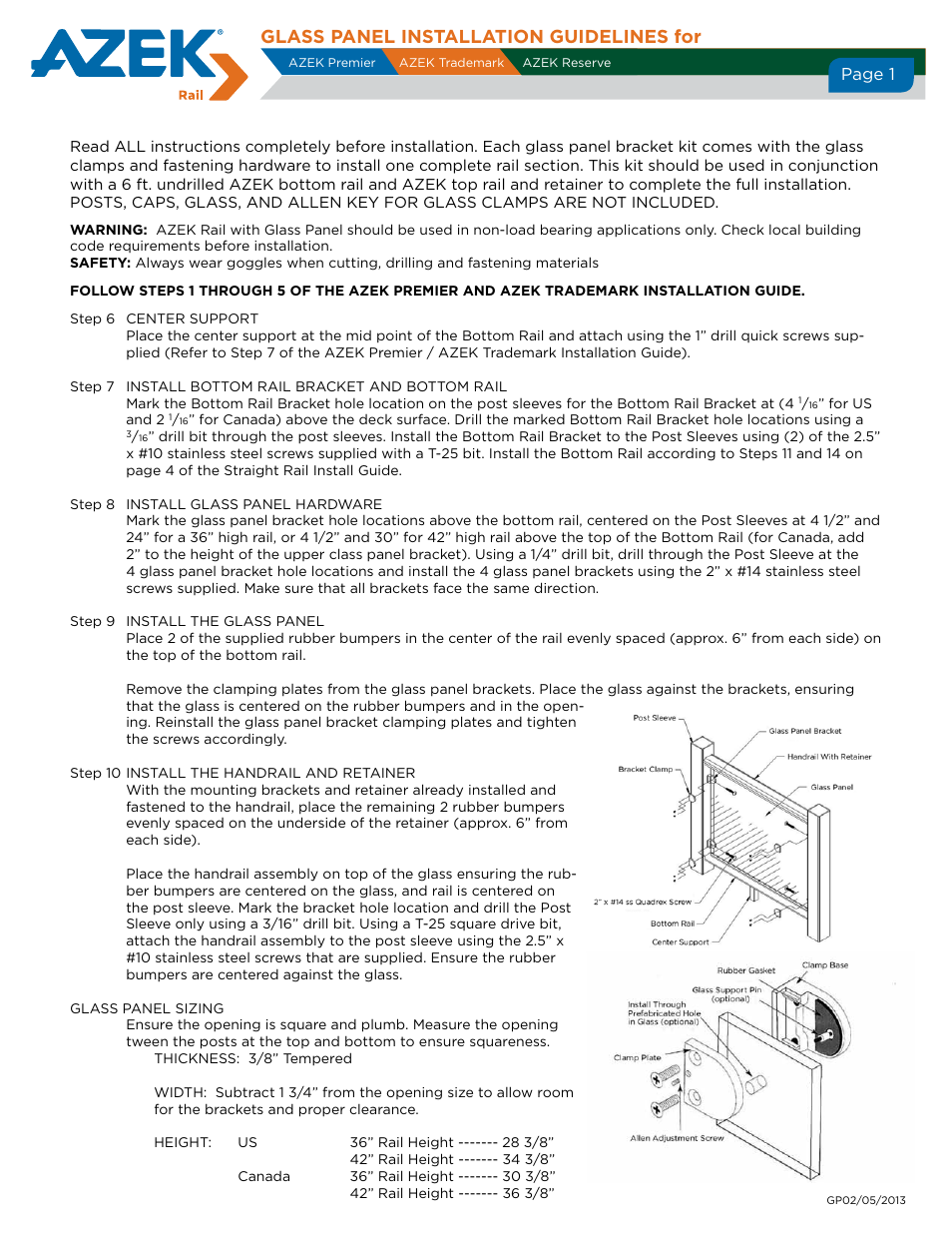 AZEK Glass Panel User Manual | 1 page