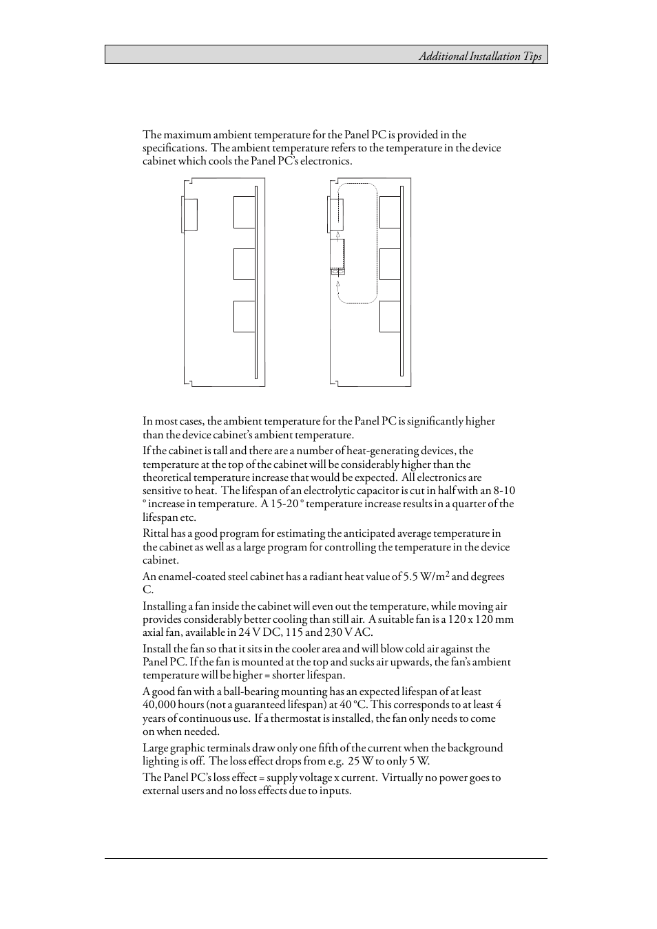 4 ambient temperature, Ambient temperature, Additional installation tips | Beijer Electronics EPC TA100 AM EN User Manual | Page 28 / 38