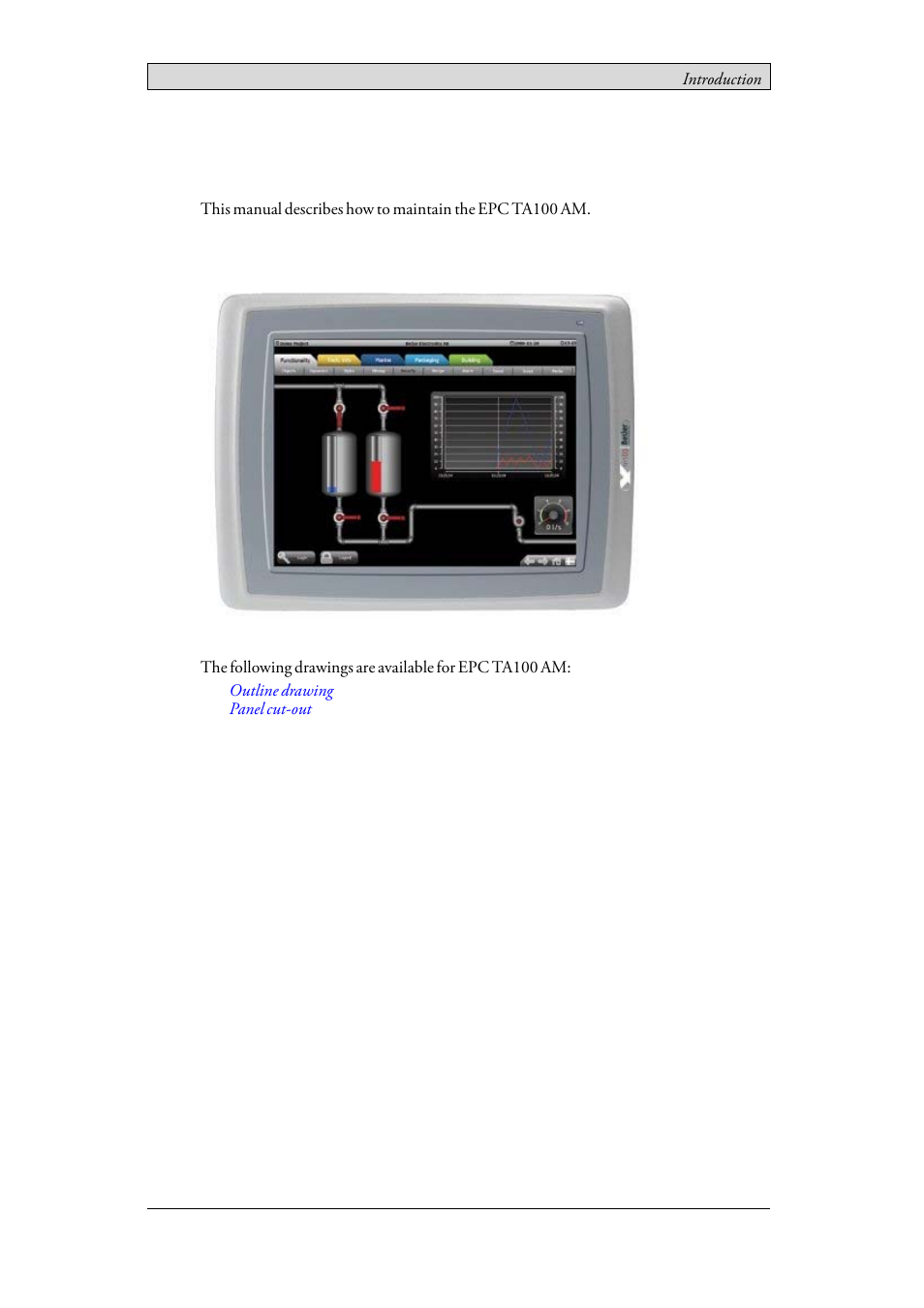 2 introduction, 1 epc ta100 am, Epc ta100 am | 2introduction | Beijer Electronics EPC TA100 AM EN User Manual | Page 7 / 38