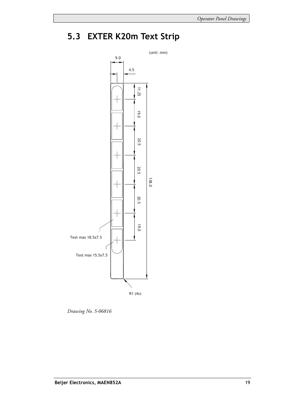 3 exter k20m text strip | Beijer Electronics EXTER K20m EN User Manual | Page 19 / 28