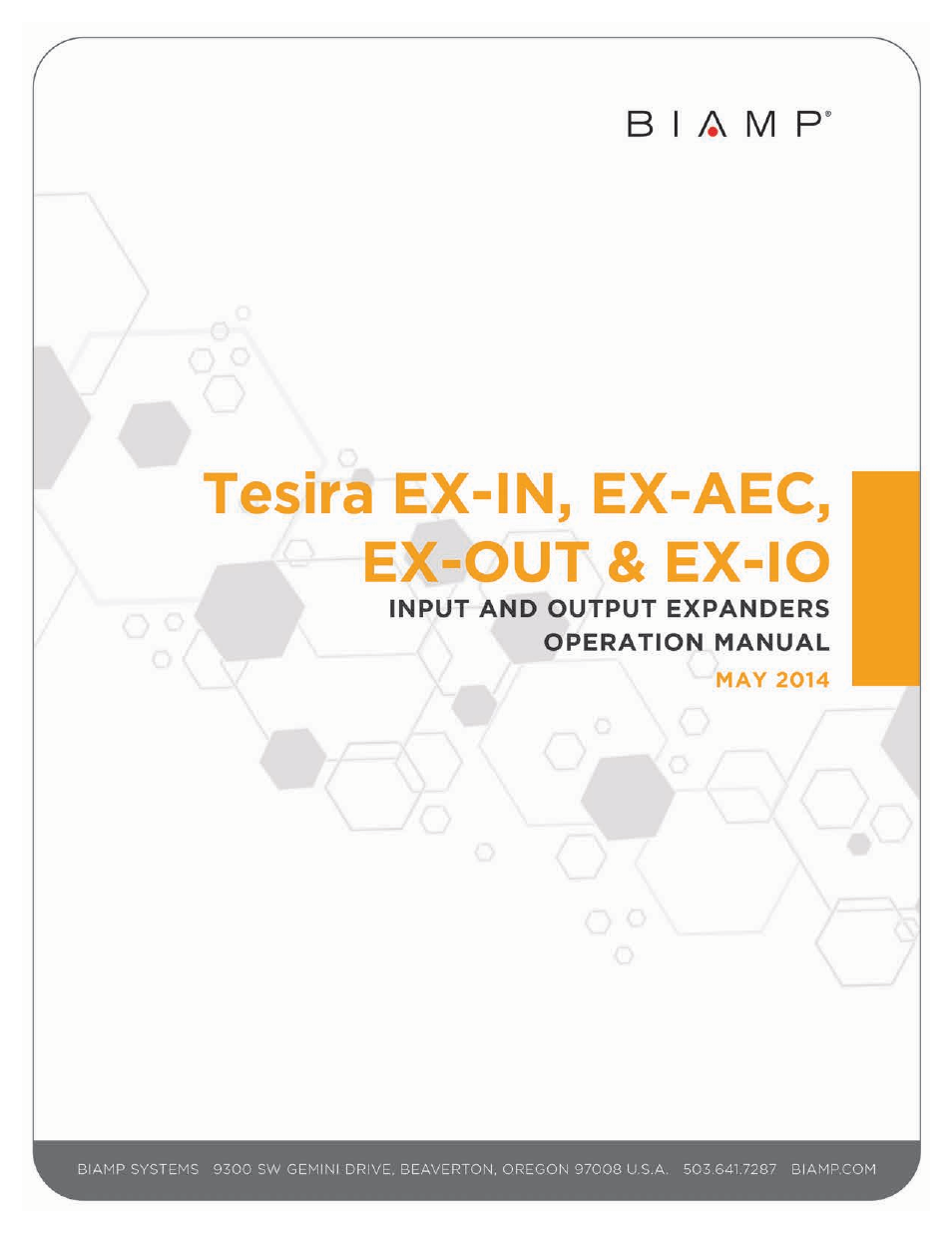 Biamp Tesira EX-IO User Manual | 27 pages