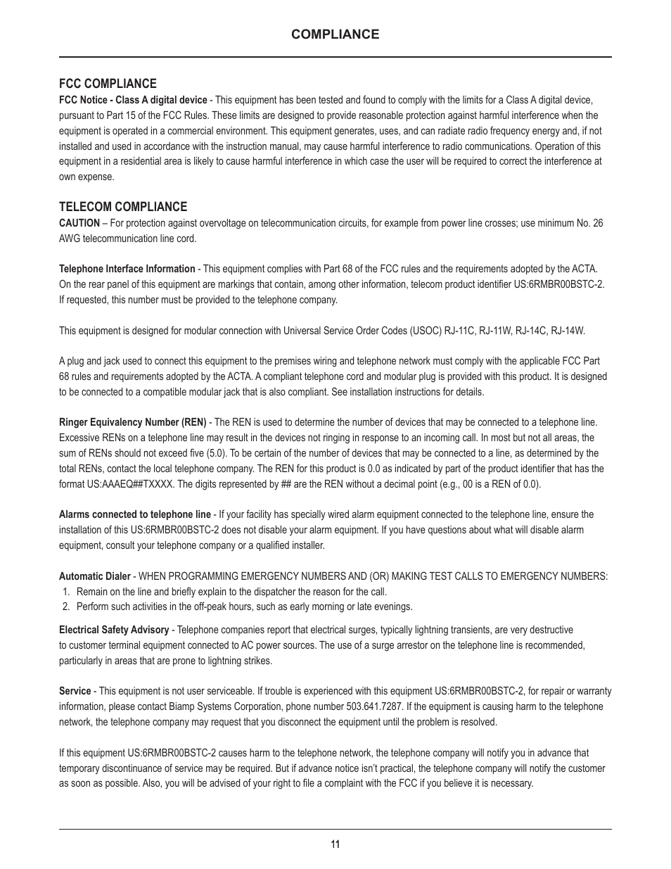 Biamp POTS-1-4 User Manual | Page 11 / 30