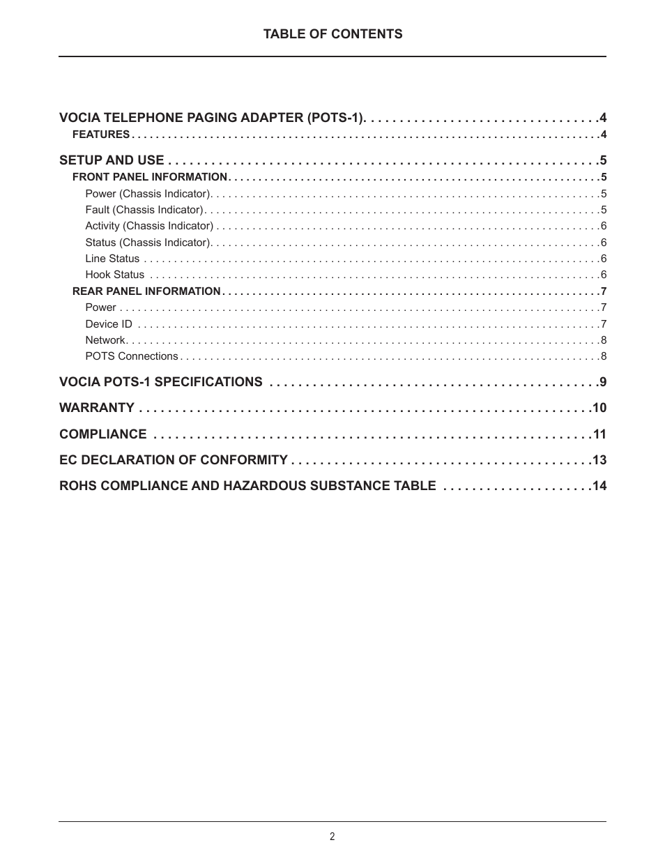 Biamp POTS-1-4 User Manual | Page 2 / 30
