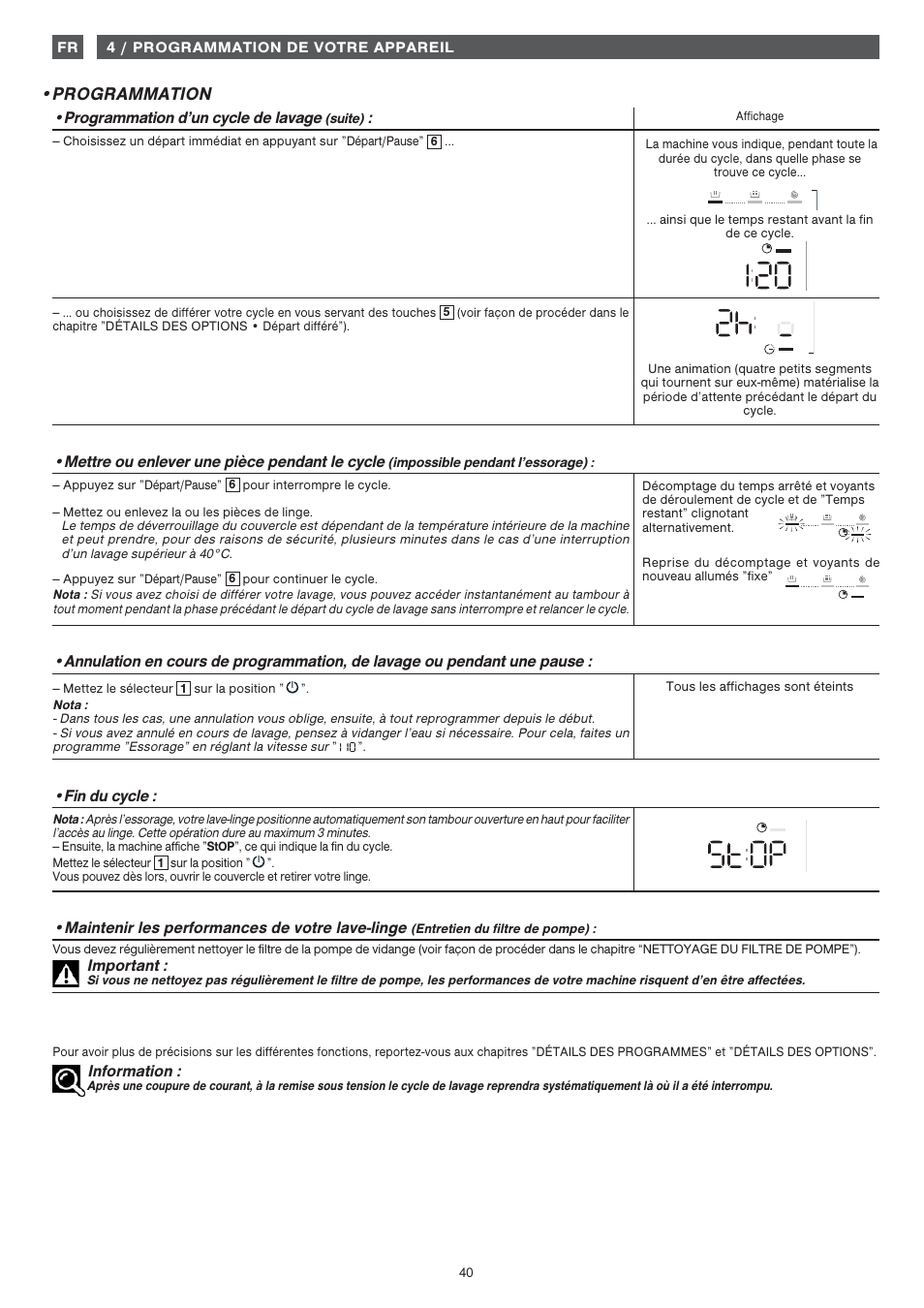 Programmation | Fagor FET-6412WS User Manual | Page 40 / 60