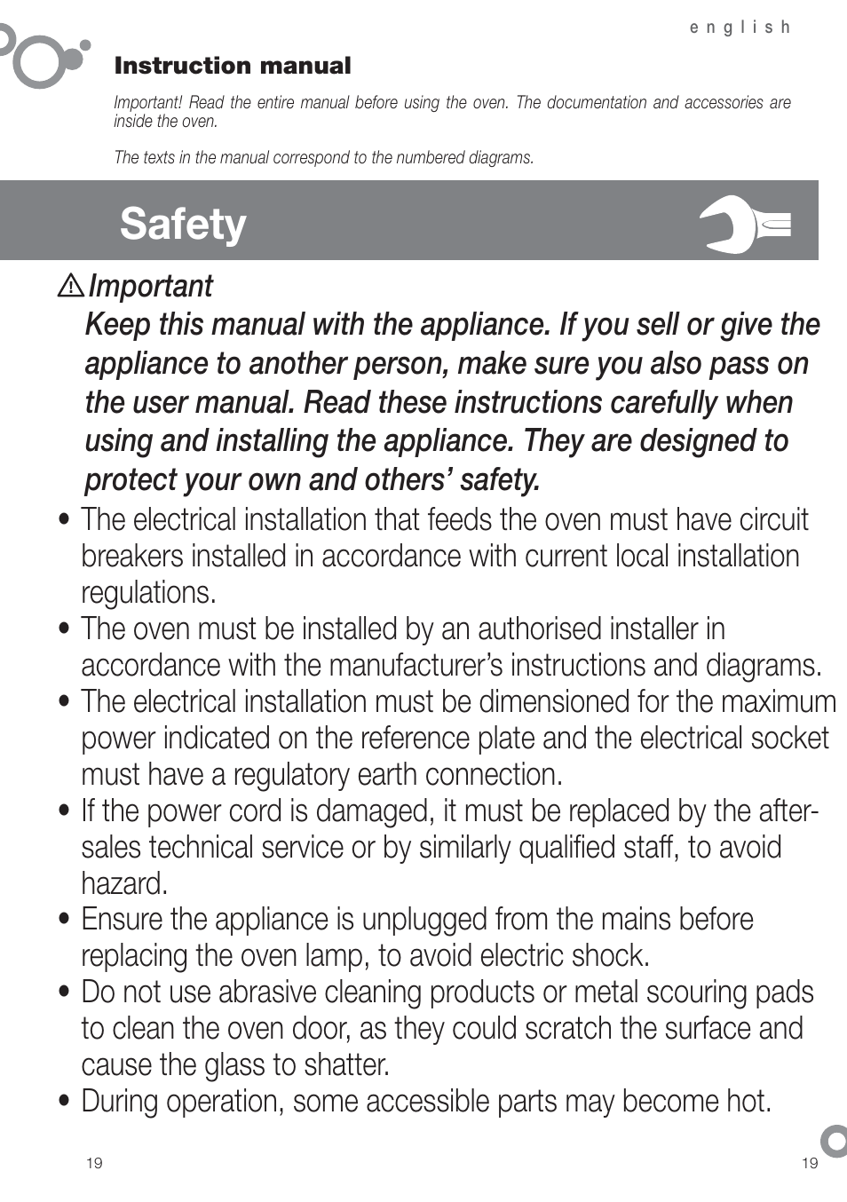 Safety | Fagor 6H-185AN User Manual | Page 21 / 86