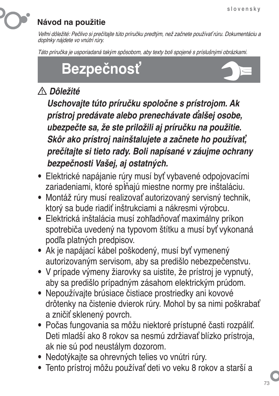 Bezpečnosť | Fagor 6H-755CX User Manual | Page 75 / 114