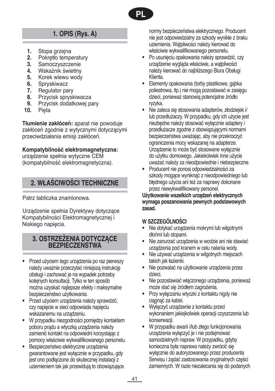 Opis (rys. a) | Fagor PL-2700 User Manual | Page 42 / 73