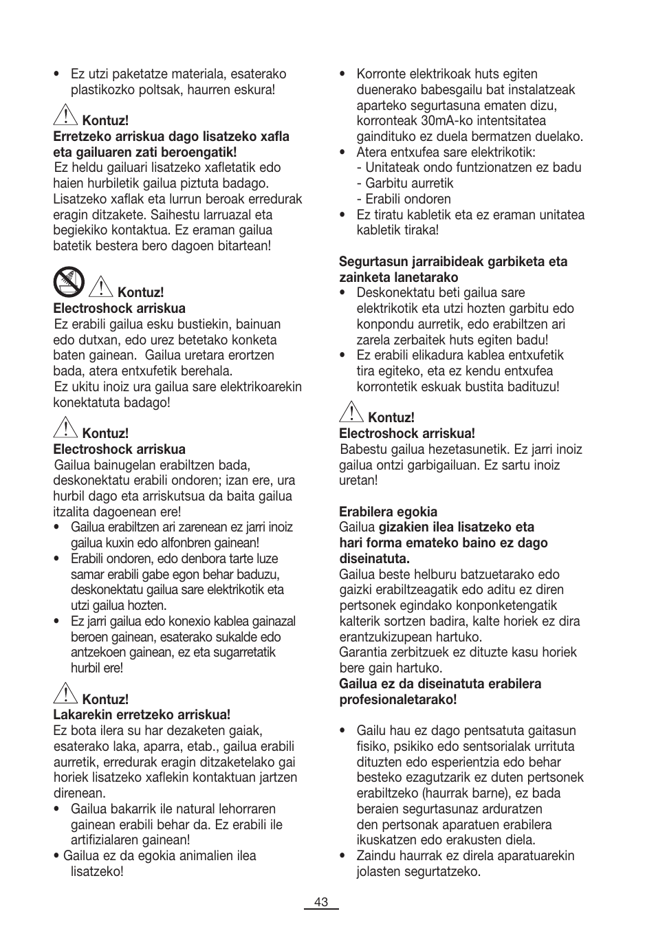Fagor PP-100 User Manual | Page 44 / 46
