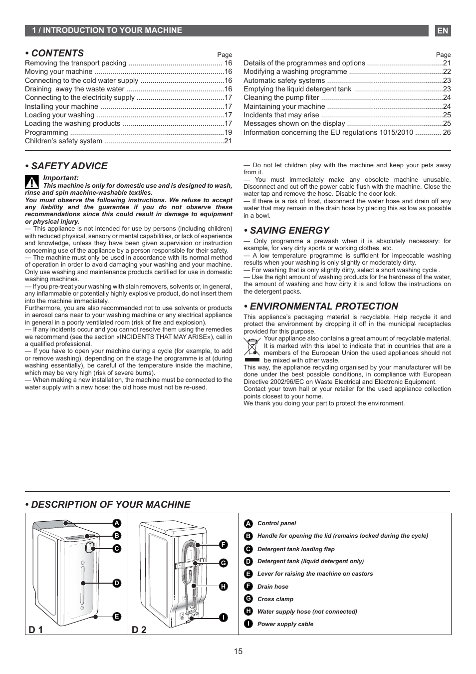 Fagor FET-6412D User Manual | Page 15 / 52