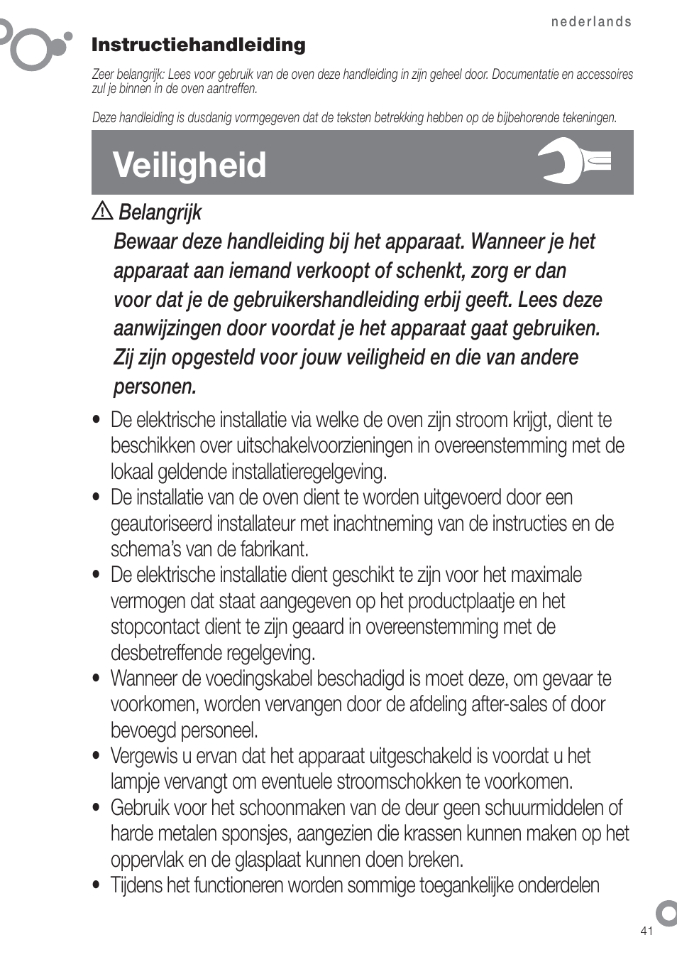 Veiligheid | Fagor 6H-54X User Manual | Page 43 / 118