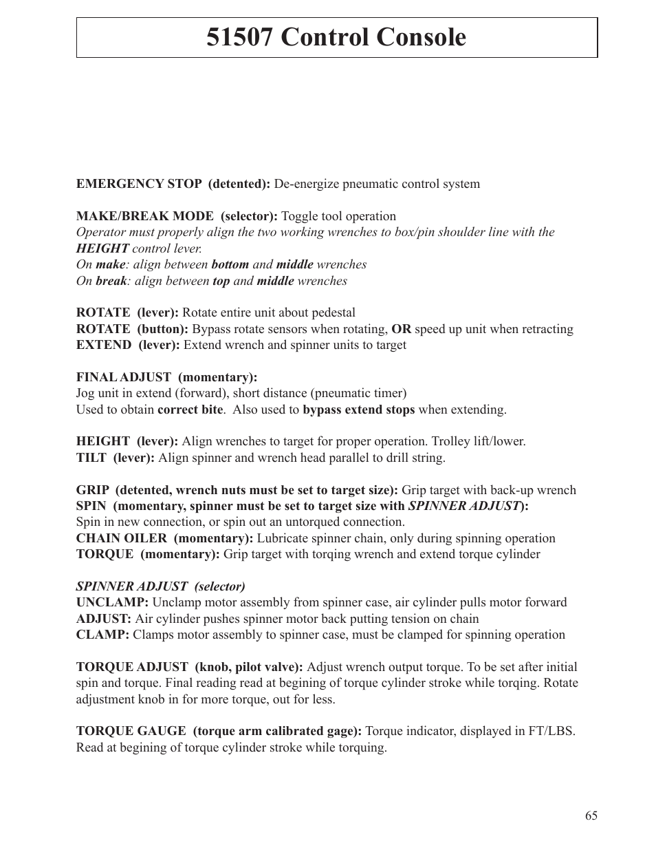 Hawk Industries T-Wrex Sr. Manual Serial Numbers 106 to 107 User Manual | Page 65 / 77