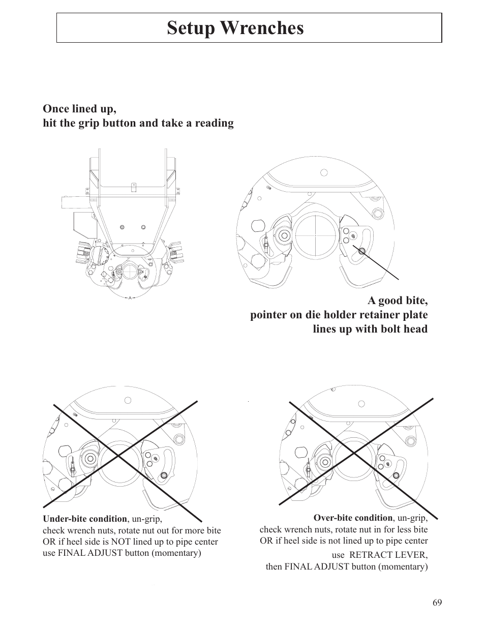 Setup wrenches | Hawk Industries T-Wrex Sr. Manual Serial Numbers 106 to 107 User Manual | Page 69 / 77