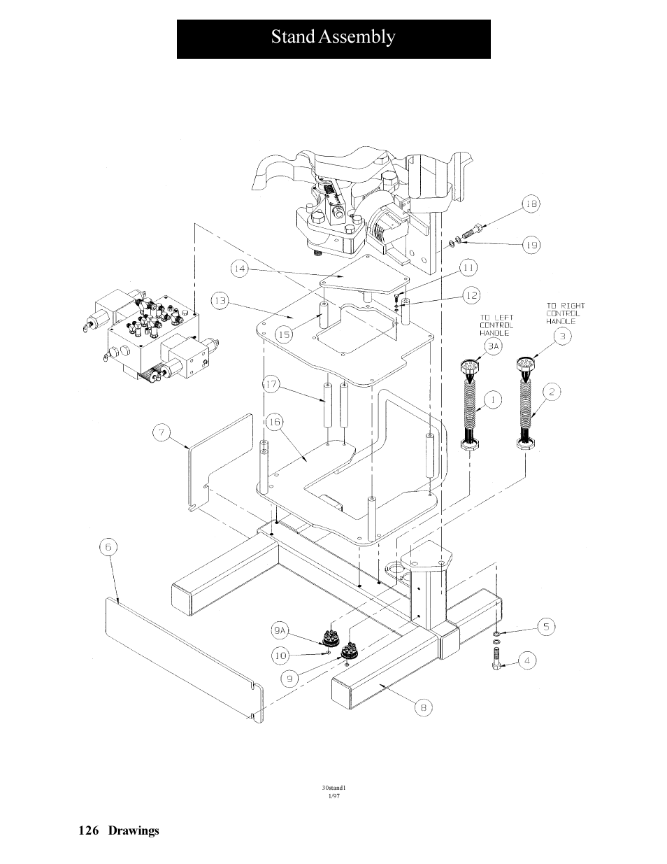Stand assembly | Hawk Industries Hawkjaw Jr. Manual 65K-ALS Serial Numbers 4 to 9 User Manual | Page 126 / 139