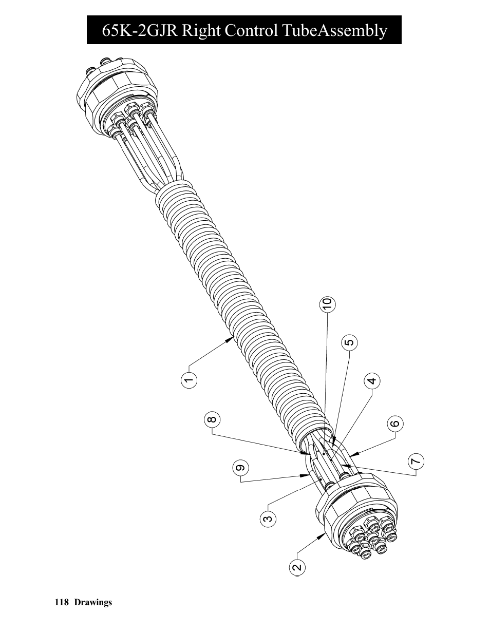 H25 hydraulic filterassembly, 65k-2gjr right control tubeassembly | Hawk Industries Hawkjaw Jr. Manual 65K-2GJR Serial Numbers 10 to 20 User Manual | Page 118 / 151