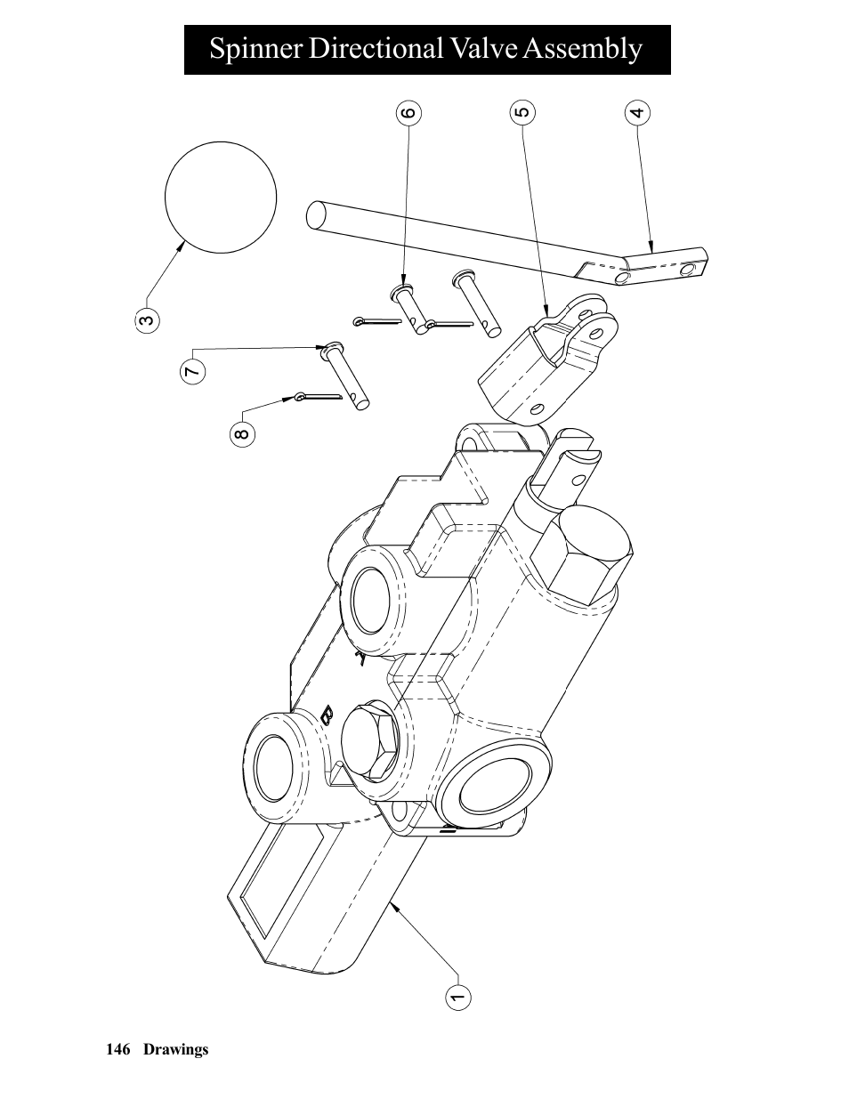 Spinner directional valve assembly | Hawk Industries Hawkjaw Jr. Manual 65K-2GJR Serial Numbers 10 to 20 User Manual | Page 146 / 151