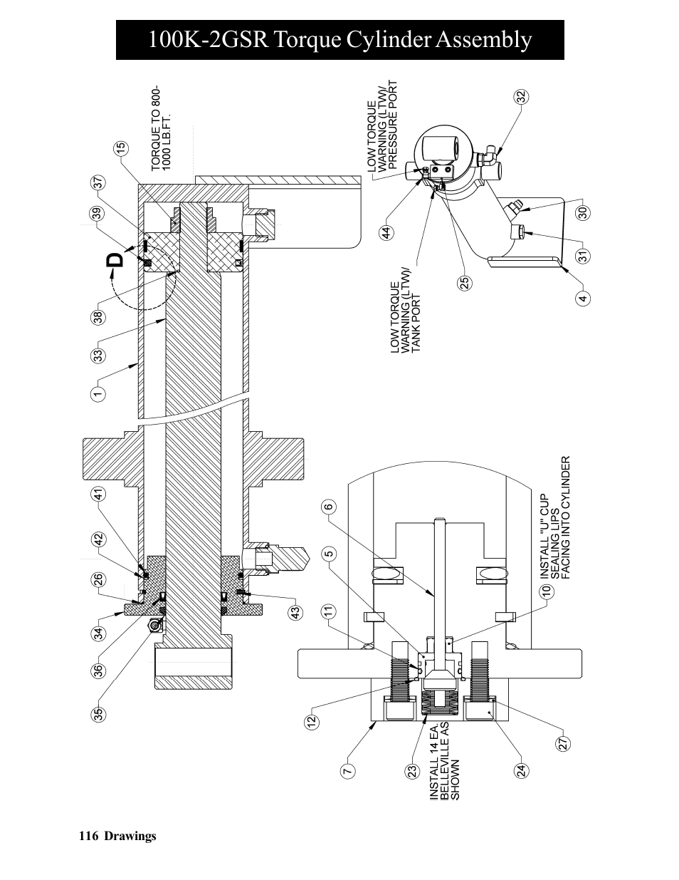 100k-2gsr torque cylinder assembly | Hawk Industries Hawkjaw Sr. Manual 100K-2GSR Serial Numbers 101 to 120 User Manual | Page 116 / 165