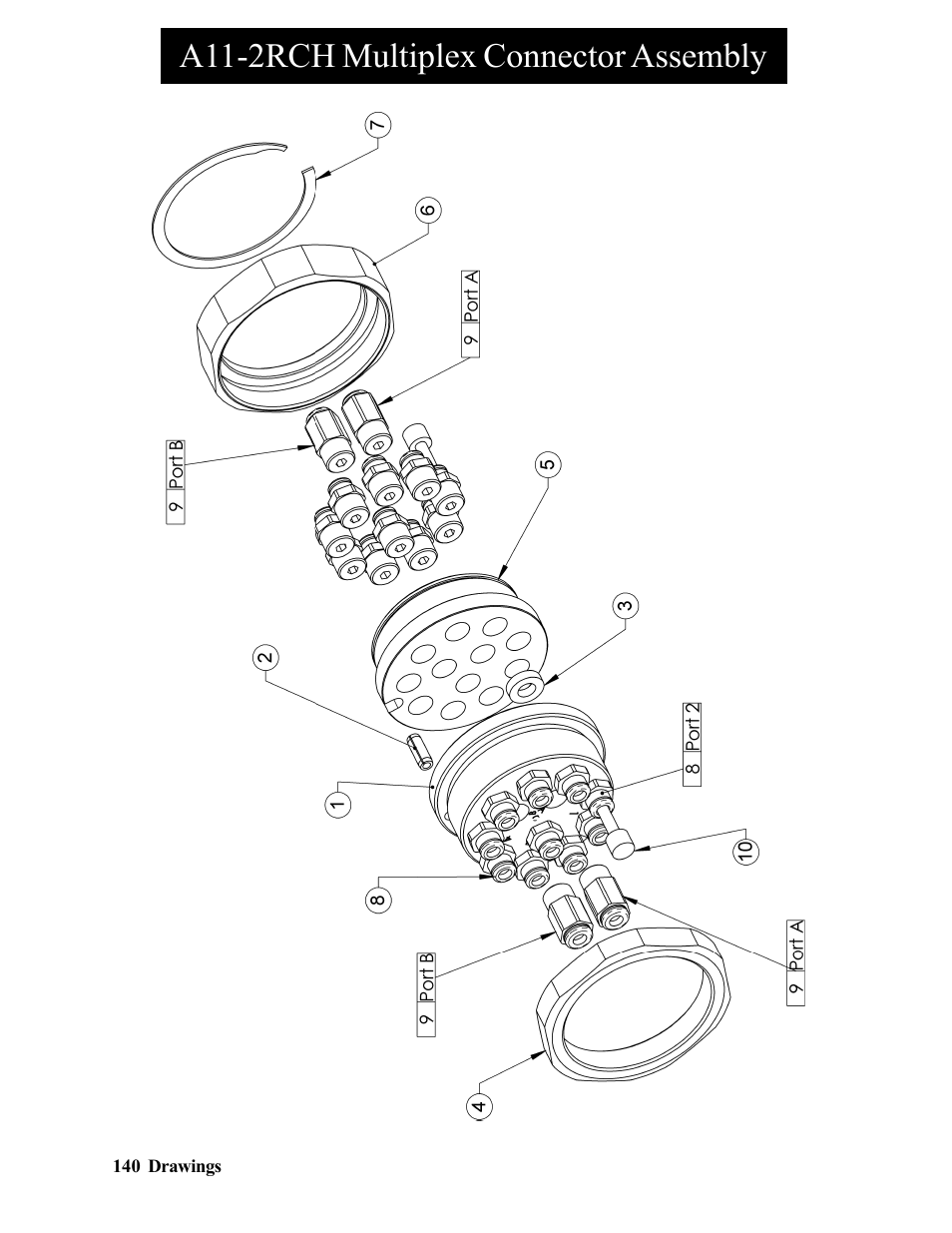 A11-2rch multiplex connector assembly | Hawk Industries Hawkjaw Sr. Manual 100K-2GSR Serial Numbers 101 to 120 User Manual | Page 140 / 165