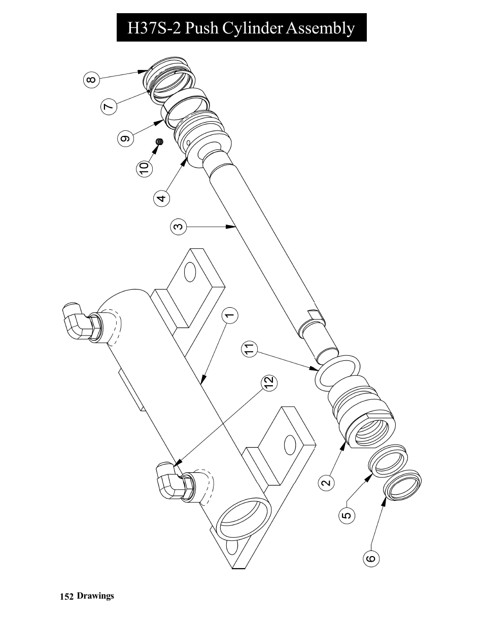 H37s-2 push cylinder assembly | Hawk Industries Hawkjaw Sr. Manual 100K-2GSR Serial Numbers 101 to 120 User Manual | Page 152 / 165
