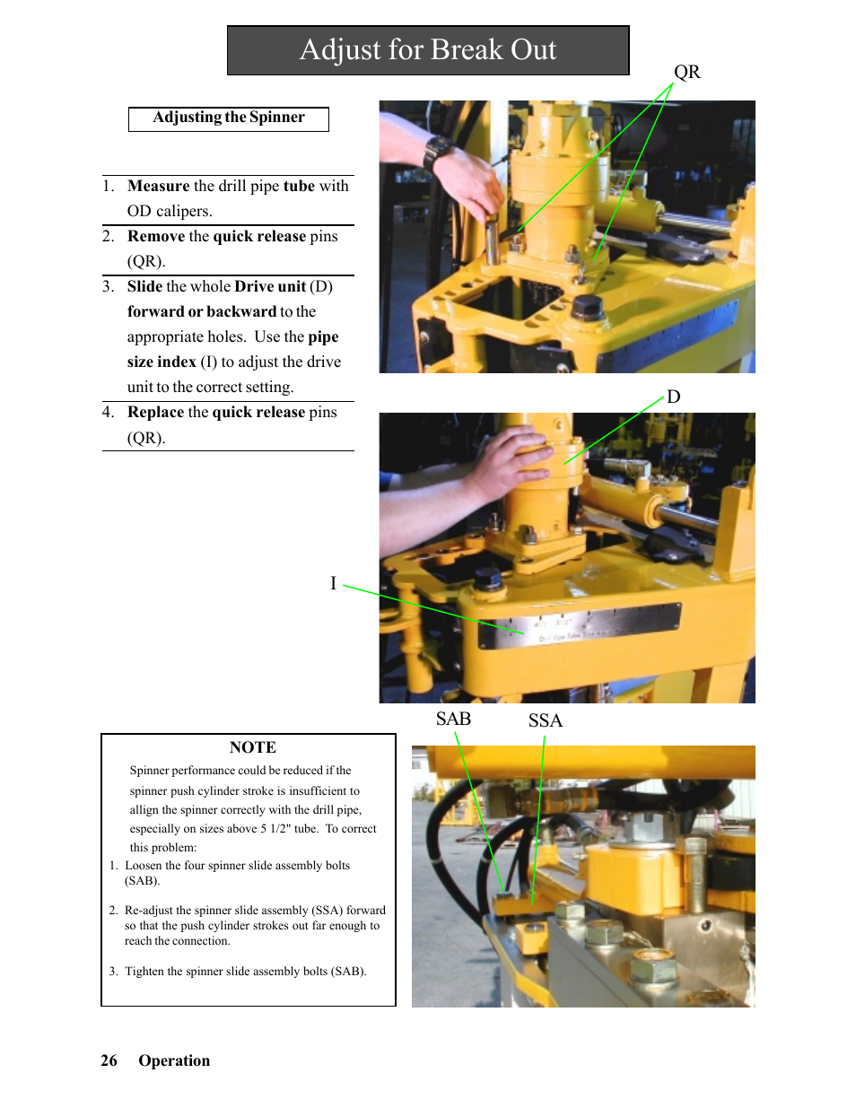 Adjust for break out | Hawk Industries Hawkjaw Sr. Manual 100K-2GSR Serial Numbers 101 to 120 User Manual | Page 26 / 165