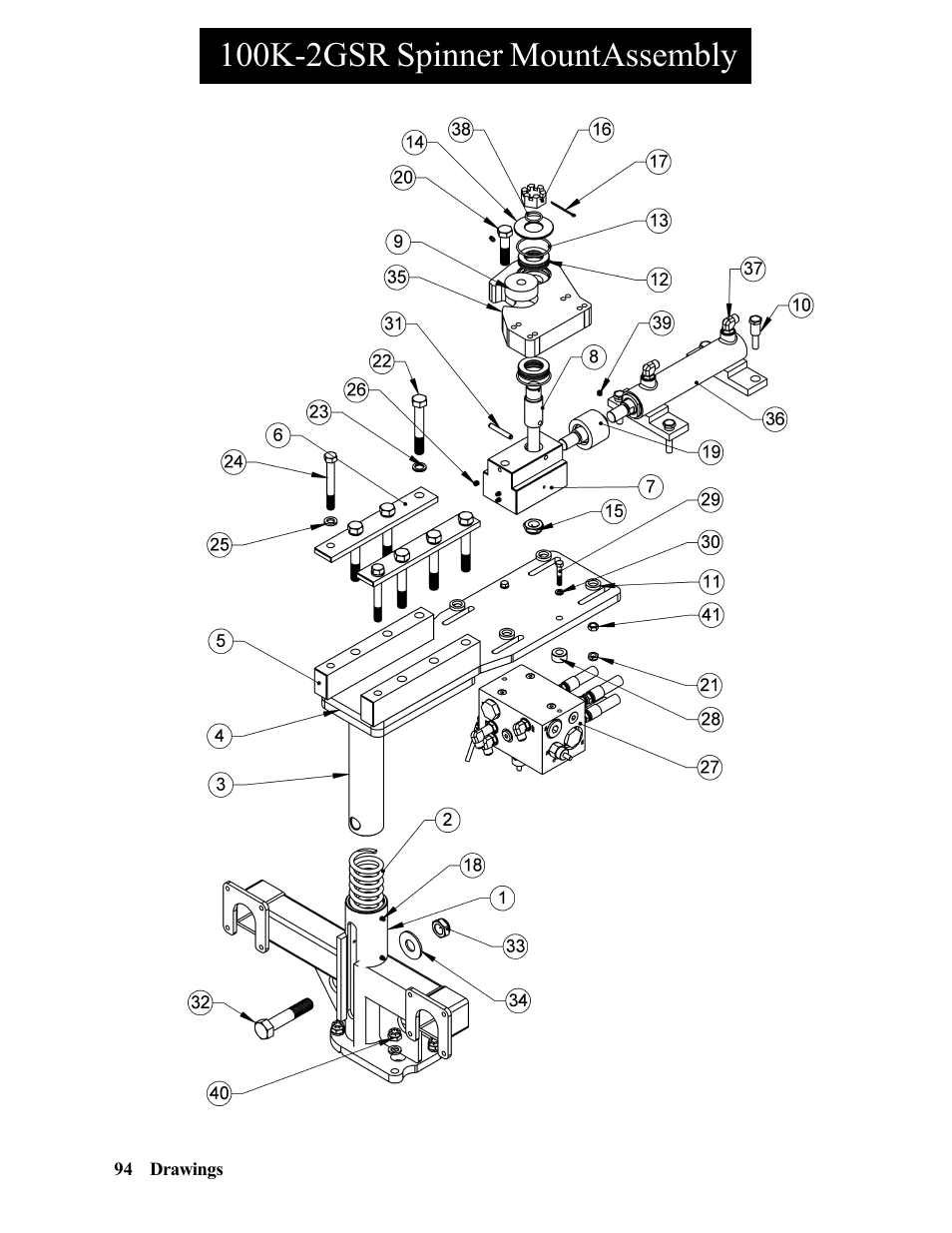 100k-2gsr spinner mountassembly | Hawk Industries Hawkjaw Sr. Manual 100K-2GSR Serial Numbers 101 to 120 User Manual | Page 94 / 165