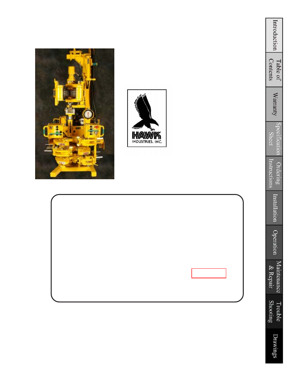 Hawk Industries Hawkjaw Sr. Manual 100K-2GSR Serial Numbers 121 to 140 User Manual | 192 pages