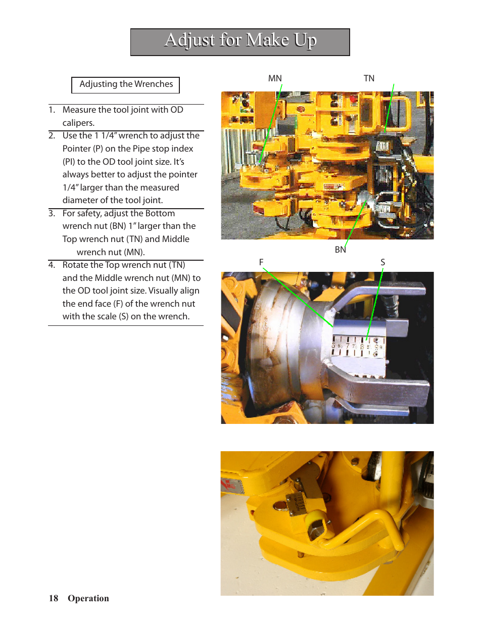 Adjust for make up | Hawk Industries Hawkjaw Sr. 100K-2GSR M100K Serial Numbers 141 to 200 User Manual | Page 20 / 215