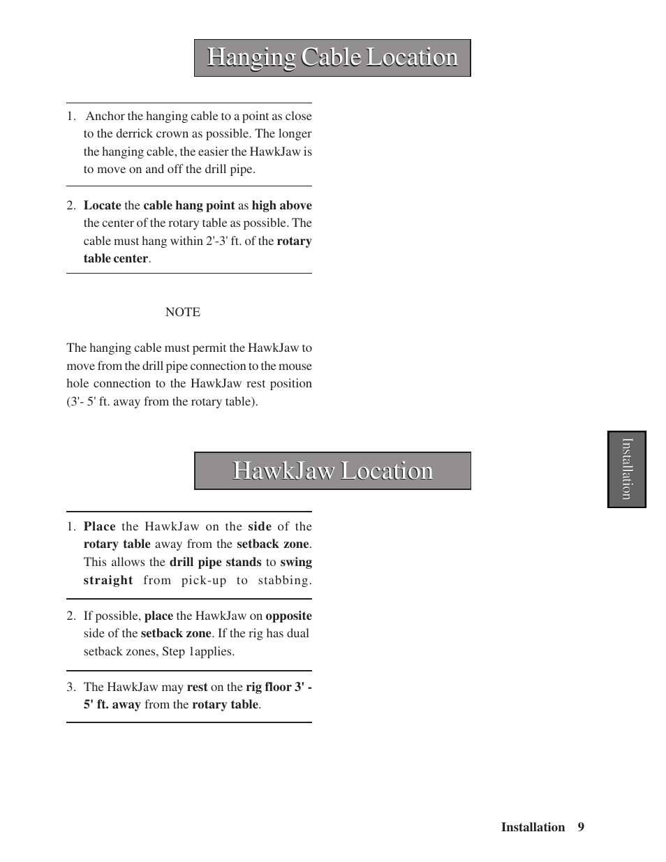 Hawkjaw location | Hawk Industries Hawkjaw Sr. Manual M100K-2GSR Serial Numbers 201 to 370 User Manual | Page 11 / 215